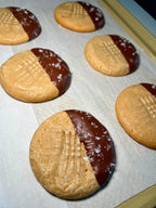 Peanut Butter Cookies on a baking sheet.